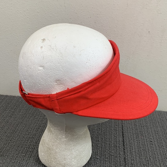 Vintage The Oaks Visor Unisex OSFA Red White Wide Brim Strapback Duckster USA - Picture 8 of 13
